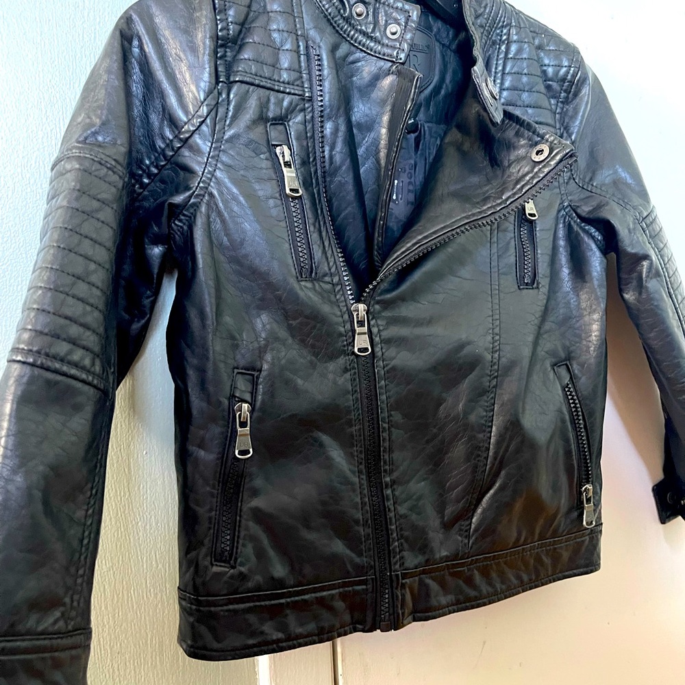 Kids Faux Leather Motorcycle (Bike) Jacket Black